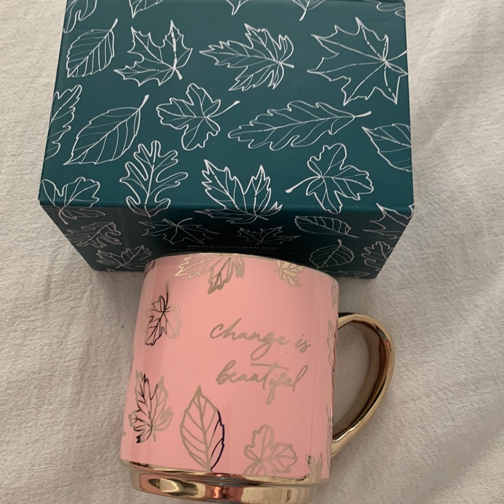 Erin condren gold and blush change is beautiful ceramic mug